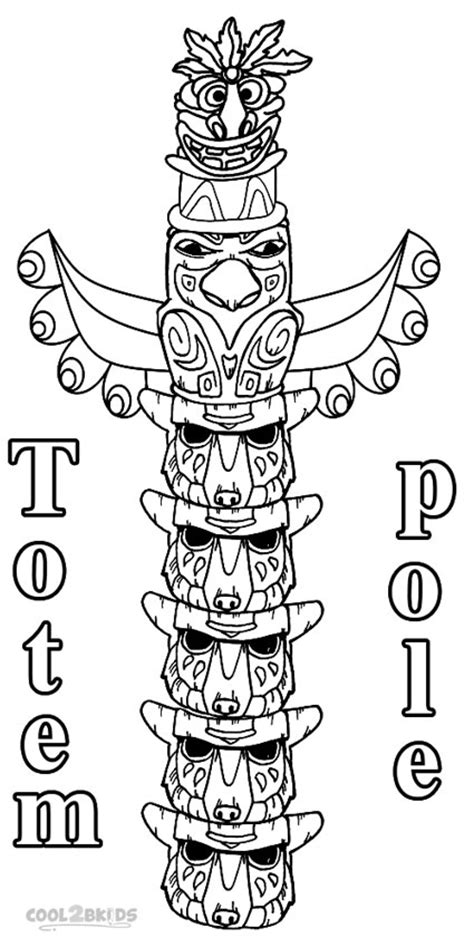 printable totem pole coloring pages  kids