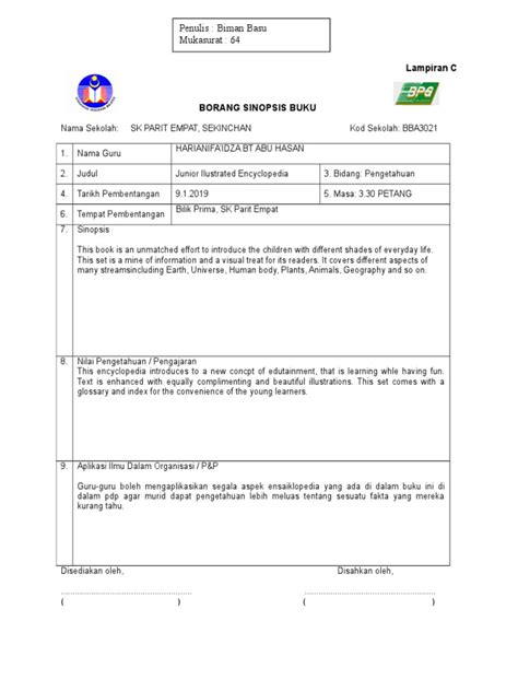 Please fill this form, we will try to respond as soon as possible. Bacaan Ilmiah Sinopsis Buku Ladap 2020