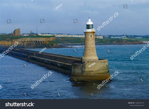 Tynemouth Lighthouse Great Britain Port Entrance Stockfoto Jetzt