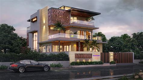 Triple Storey House Elevation Best Exterior Design Architectural Plan