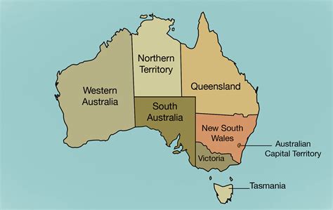 Map Of Australia Showing States And Territories Australias Defining