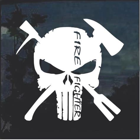 Punisher Skull Fire Fighter Fire Departmentwindow Decal Sticker