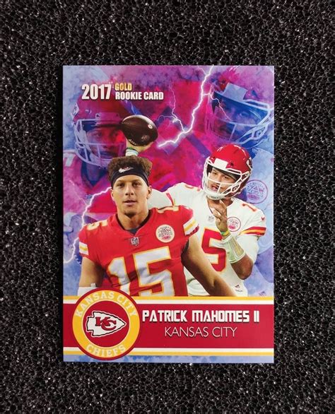 2017 Patrick Mahomes Rookie Gold Card Rookie Gems Limited Etsy