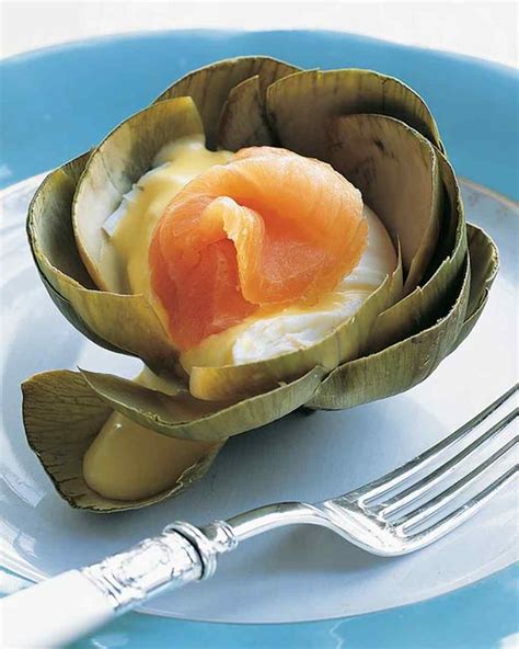 Steamed Artichokes With Poached Eggs And Smoked Salmon Recipe Martha