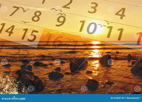 Calendar With Beautiful Landscape Stock Photo Image Of Element