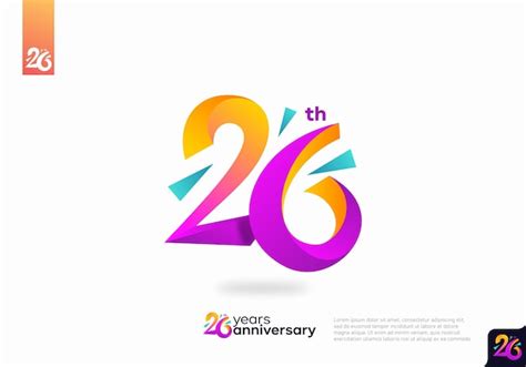 Premium Vector Number 26 Logo Icon Design 26th Birthday Logo Number
