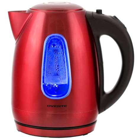 Ovente 75 Cup Stainless Steel Cordless Red Electric Kettle Ks96r The