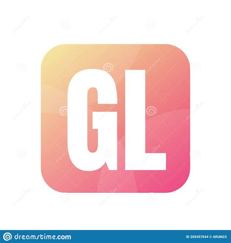 Gl Letter Logo Design With Simple Style Stock Vector Illustration Of