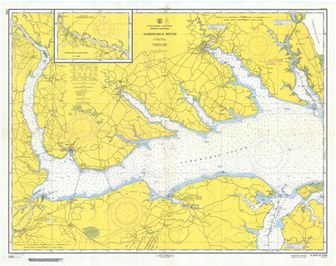 Albemarle Sound Historical Map 1957 Nautical Chart Prints