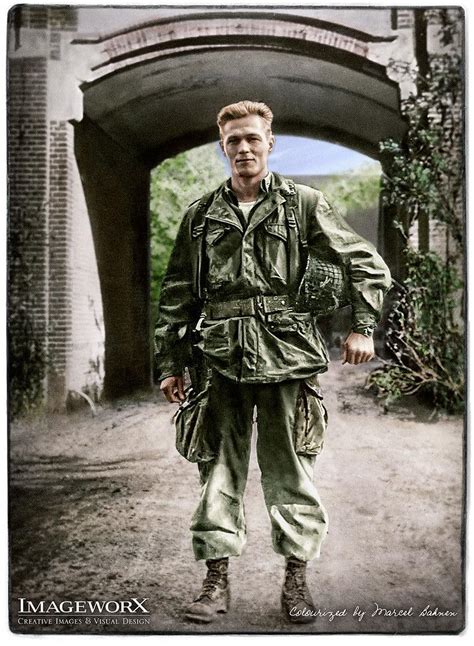 Major Richard Winters Of The 101st Airborne Division Somewhere One Holland 1944 Colorized