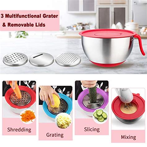 E Far Stainless Steel Mixing Bowls With Lids Metal Mixing Bowl Set