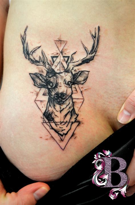 Https://tommynaija.com/tattoo/geometric Stag Tattoo Design