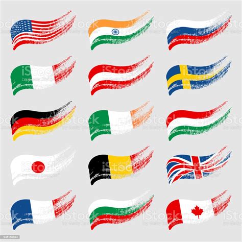 Bendera Dunia Yang Digambar Dengan Tangan Dengan Latar Belakang Terang