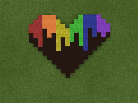 An Image Of A Heart Made Out Of Pixelated Items On Green Paper With The