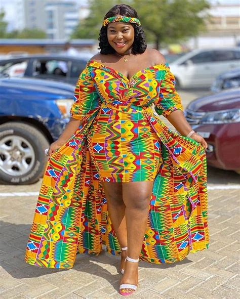 Amazing Plus Size Kente Dress Designs For Ladies In 2020 Kente Styles