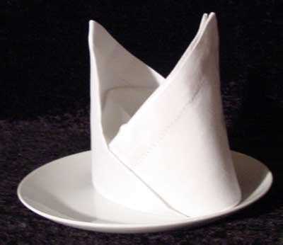 Dinner Napkin Folds The Bishop S Hat Napking Folding Instructions