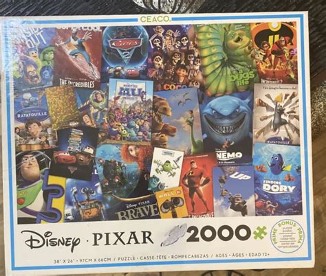 DISNEY PIXAR MOVIE POSTERS 2000 PIECE JIGSAW PUZZLE With POSTER