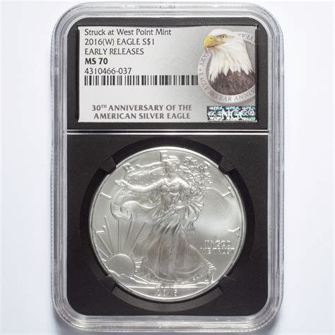 2016w Silver American Eagle Dollar Ngc Ms70 Early Releases 30th