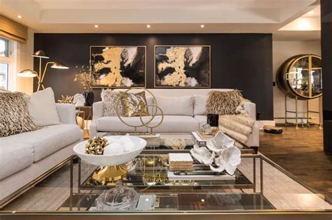 Glam Living Room Design Photo By Decoright Interiors Elegant Living