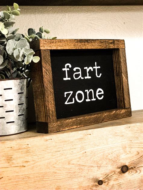 Fart Zone Sign Funny Bathroom Signs Bathroom Decor Fart Etsy