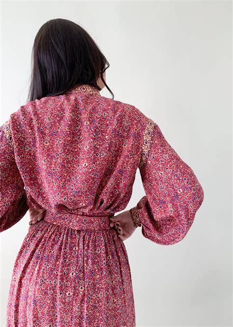 Vintage 1970s Ungaro Silk Peasant Dress Set Raleigh Vintage