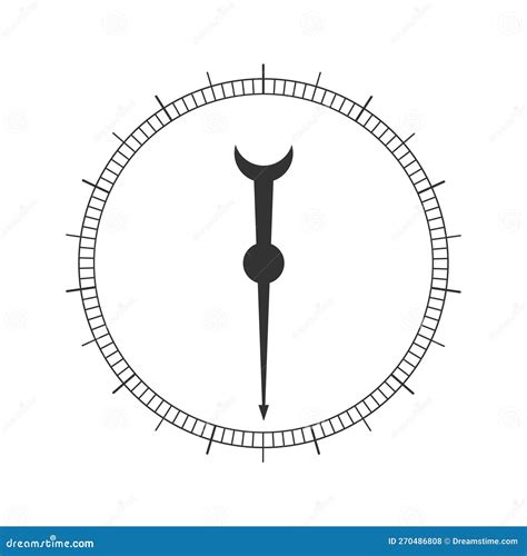 Round Measuring Scale With Arrow 360 Degree Template Of Barometer