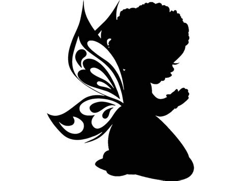 Black Girl Praying Silhouettes God Quotes Afro Baby Kids Etsy