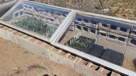 Simple Cold Frame I Made From Some Used Cinder Blocks And Skylights