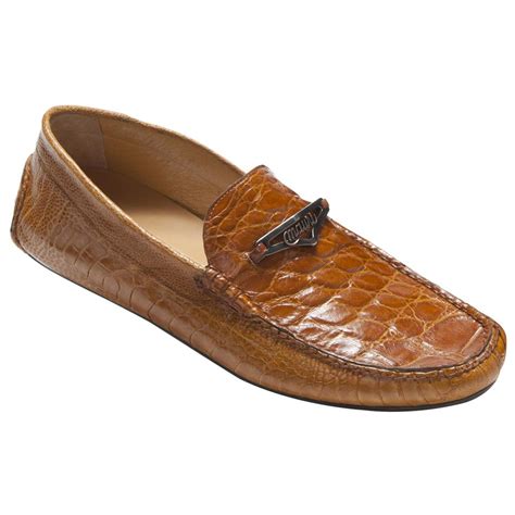 Mauri Lugano 3105 Cognac Genuine Ostrich Leg Alligator Shoes 849