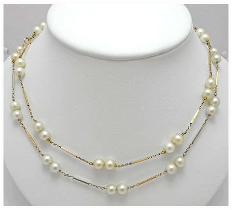 14ct Gold And Pearl Necklace Lot 987533 Allbids