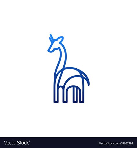 Giraffe Animal Minimalist Logo Design Royalty Free Vector