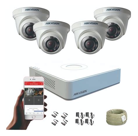 Cámaras De Seguridad Kit Cctv Hikvision Mini Dvr 4ch + 4 Cám - $ 558.