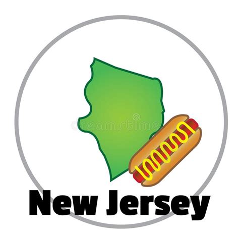 New Jersey State On The Map Of Usa Vector Illustration Decorative