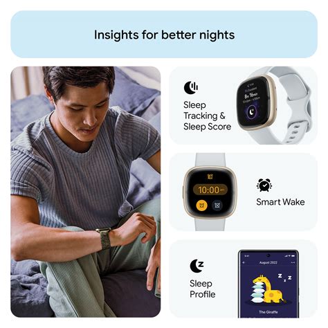 Buy The Fitbit Sense 2 Smart Watch Blue Mist Pale Gold Compatible