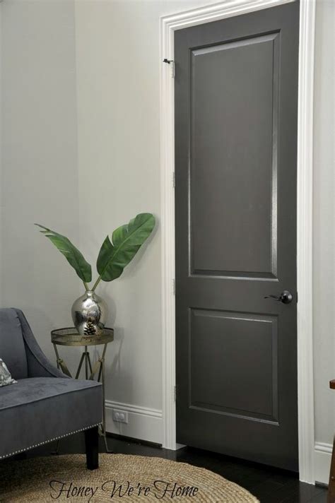 ♥ Dark Gray Painted Interior Doors Black Fox Sherwin Williams