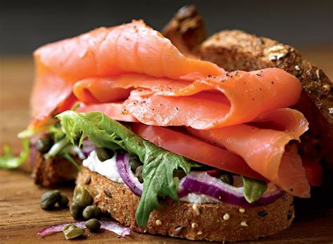 Flaky, buttery croissants make any breakfast extra luxurious, and the smoked salmon gives it saltiness, smokiness and heartiness. Healthy Smoked Salmon Sandwich Perfect For Lunch | Eat This Not That