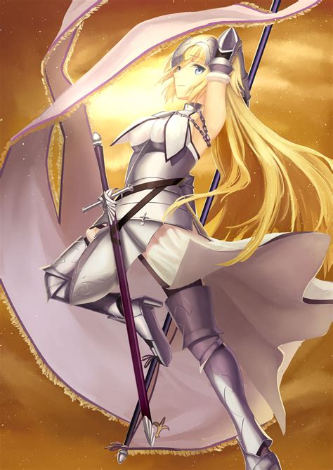 Wallpaper Illustration Blonde Long Hair Anime Girls Green Eyes Cartoon Armor Sword
