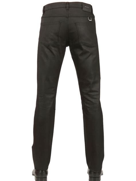 Belstaff 5 Pockets Resin Coated Denim Jeans In Black For Men Lyst