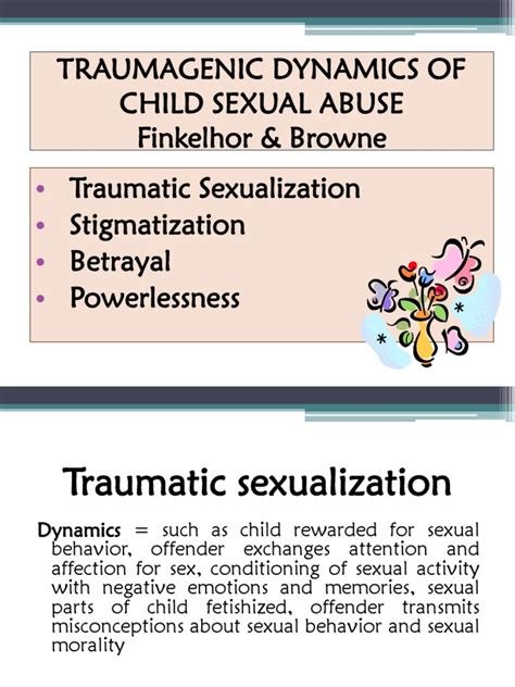 Traumagenic Dynamics Pdf Substance Abuse Human Sexual Activity