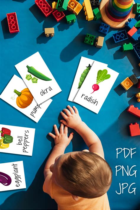 Vegetable Printable Flash Cards Montessori Flash Cards Etsy