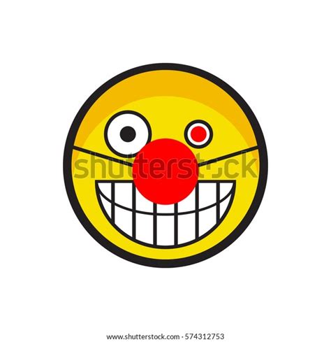 Evil Smiley Face Clown Red Nose Stock Illustration 574312753 Shutterstock