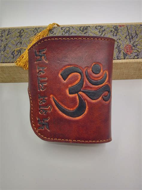 Handmade Leather Tooled Ganesha Mens Chain Biker Wallet Cool Leather W