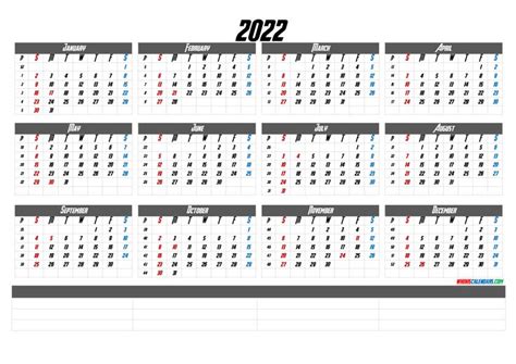 2022 Calendar With Week Numbers Printable 6 Templates Free