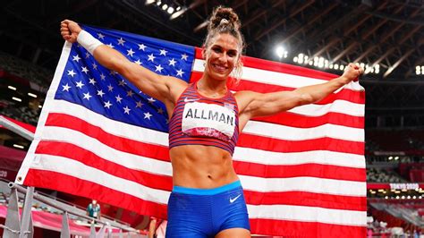 ex dancer valarie allman wins u s first olympic track field gold in tokyo