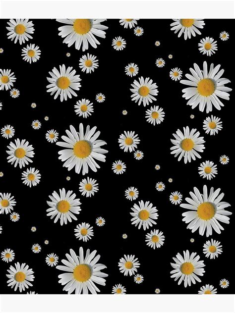 Daisies Black Background Backpack For Sale By D4isy Redbubble