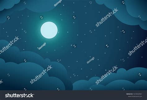 Full Moon Night Sky Clouds Vector Có Sẵn Miễn Phí Bản Quyền 1610934961