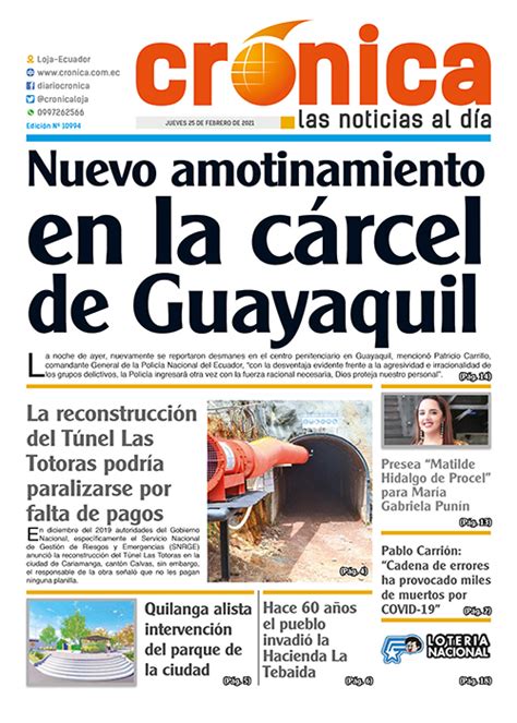 Diario Cr Nica Del Jueves De Febrero De Cr Nica