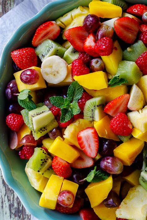 Summer Fruit Salad With Lime Mint Dressing Simply Delicious Recipe