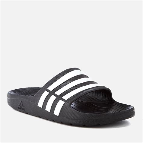 Adidas Swim Duramo Slide Sandals In Black Lyst