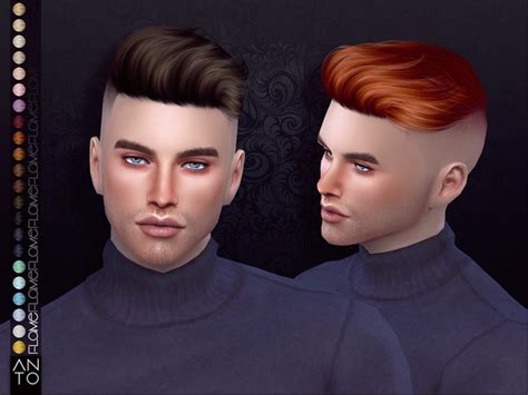 Sims 4 Cc Custom Content Male Hairstyle Anto Flame Hairstyle
